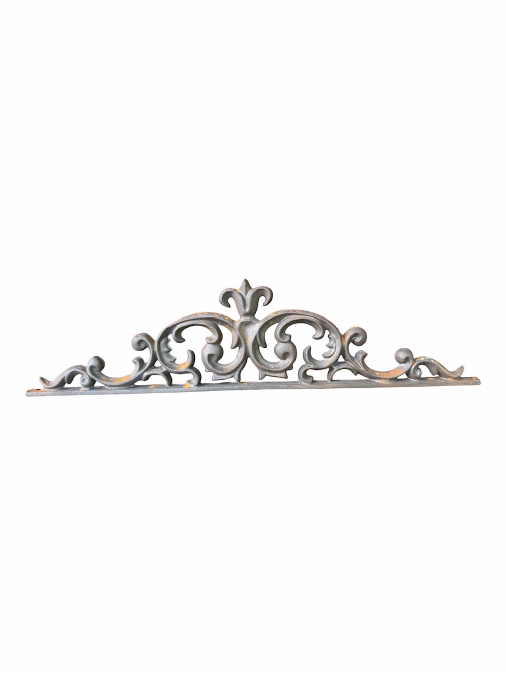 Vintage Cast Iron Fleur-de-Lis Scroll Wall Decor | Rustic French Country Accent